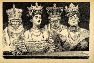 1906 Print Charles Dana Gibson Girl Opera Box Crowns Victorian Operagoers Humor