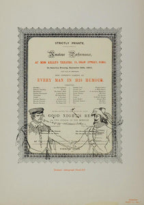 1900 Miss Kelly's Theatre Soho 1845 Playbill Lithograph - ORIGINAL CD