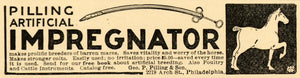 1907 Ad Geo P Pilling Son Artificial Impregnator Horses - ORIGINAL CG1