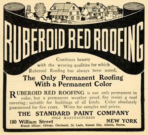 1907 Ad Ruberoid Red Roofing Stand Paint Company Cover - ORIGINAL CG1