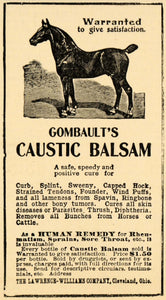 1907 Ad Gombaults Caustic Balsam Cure Lawrence-Williams - ORIGINAL CG1