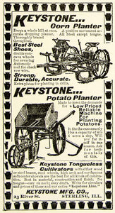 1898 Ad Keystone Corn Planter Potato Tongueless Cultivators Agricultural CG3