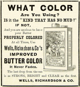 1898 Ad Butter Color Wells Richardson Dairy Farming Agriculture Artificial CG3
