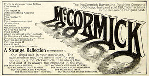 1899 Advert McCormick Harvesting Farming Equipment Daisy Reaper Mower CG3