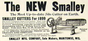 1899 Ad Smalley Cutter Yankee Silo Sense Manitowoc Wisconsin Feed CG3