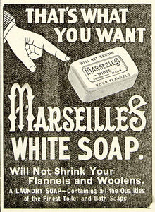 1899 Advert Marseilles White Soap Laundry Lautz Bros Buffalo Washing Hygiene CG3