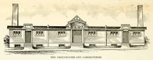 1899 Wood Engraving Greenhouse Laboratory Jewish National Farm School CG3