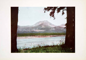 1915 Color Print Table Rock Columbia River Gorge WA Cascade Mountain Range CGH1