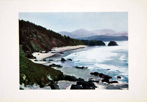 1915 Color Print Cannon Beach Ecola State Park Clatsop County OR Pacific CGH1