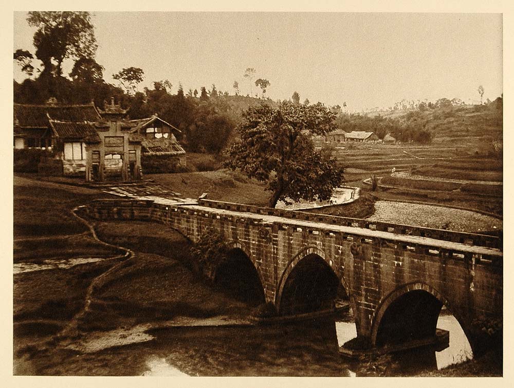 1926 Bridge Luchou Tzeliutsing Sichuan Szechuan China - ORIGINAL CH1