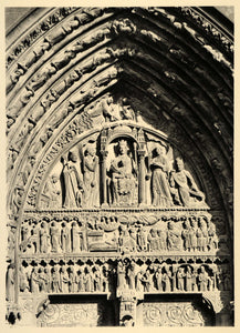 1937 Notre Dame Paris Portal St Anne Childebert Bishop - ORIGINAL CH2