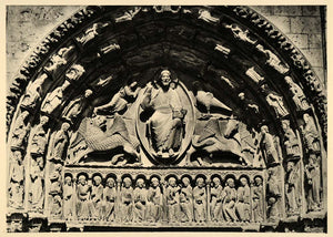 1937 Jesus Christ Tympanum Chartres Cathedral Animals - ORIGINAL CH2