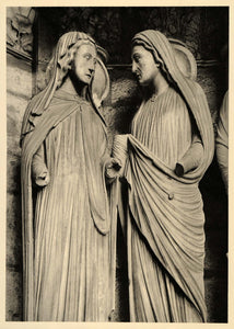 1937 Gothic Sculpture Chartres Cathedral High Gothic - ORIGINAL PHOTOGRAVURE CH2