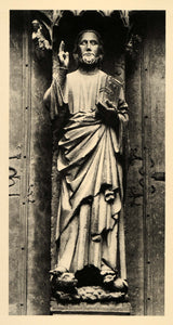 1937 Beau Dieu Resurrection Christ Sculpture Amiens Art - ORIGINAL CH2