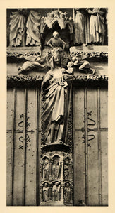 1937 Vierge Doree Golden Virgin Sculpture Amiens Church - ORIGINAL CH2