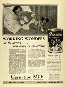 1933 Ad Carnation Co Aylmer Ontario Unsweetened Evaporated Milk Baby CHA1