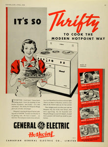1938 Ad Canadian General Electric Co G-E Hotpoint Stove Kitchen Appliances CHA1