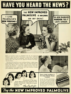 1938 Ad Colgate-Palmolive Toilet Olive Soap Woman Gathering Dionne CHA1