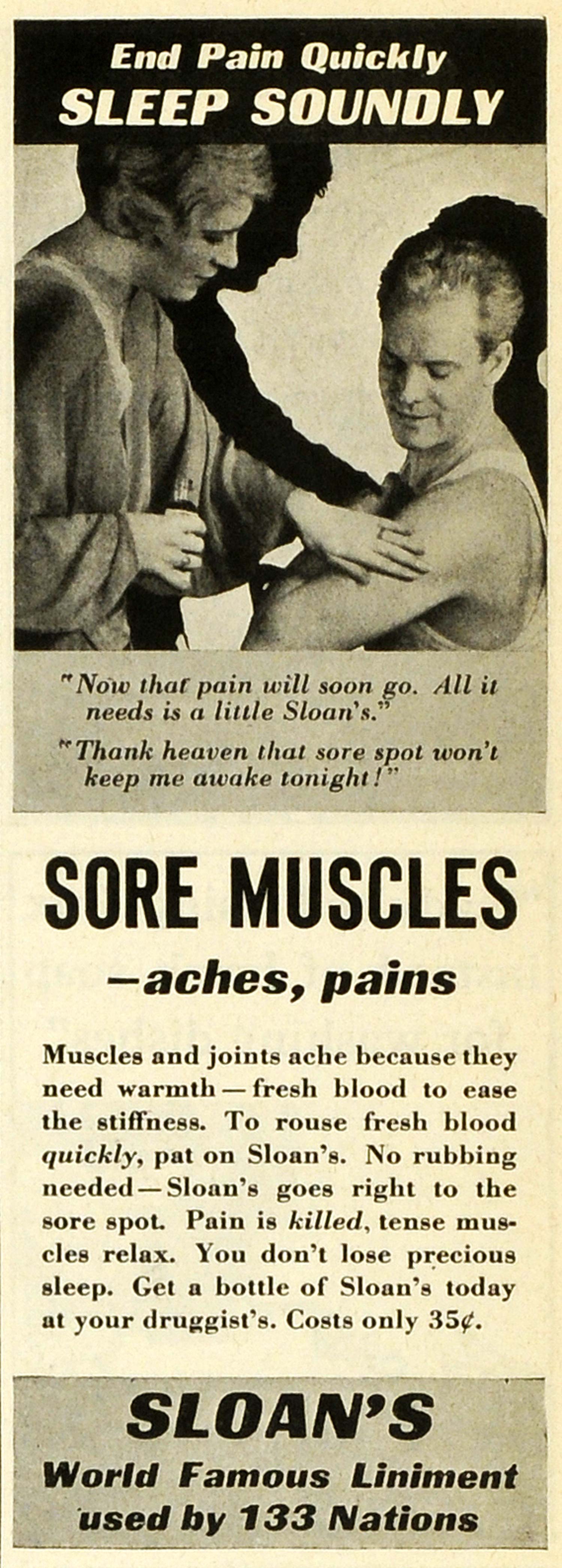 1933 Ad Sloan's Liniment Pain Relief Liquid Sore Muscles Health Product CHA1