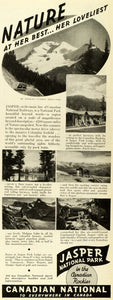 1938 Ad Canadian National Railway Jasper National Park Travel Rockies CHA1