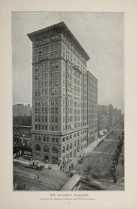 1902 Chicago Security Building Madison St. Fifth Avenue ORIGINAL HISTORIC IMAGE