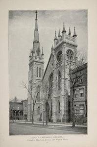 1902 Chicago Unity Unitarian Church Dearborn Ave. Print ORIGINAL HISTORIC IMAGE