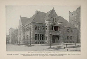 1902 Chicago Historical Society Building Cobb Print - ORIGINAL HISTORIC IMAGE