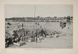 1902 Chicago Drainage Canal Construction Sanitary Ship ORIGINAL HISTORIC IMAGE