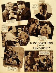 1934 Richard Dix Movie Actor Lost Squadron Cimarron - ORIGINAL PHOTOGRAVURE CHM1