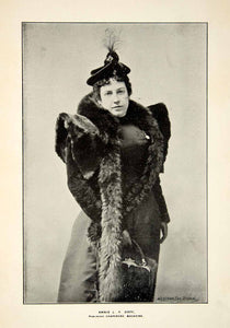 1895 Print Annie Orff Publisher Chaperone Magazine Fur Stole Costume Dress CHM2