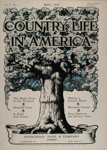1902 Country Life in America COVER May Blooming Tree - ORIGINAL CL1