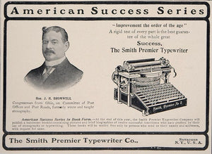 1902 Ad Smith Premier Typewriter No. 2 J. H. Bromwell - ORIGINAL ADVERTISING CL1