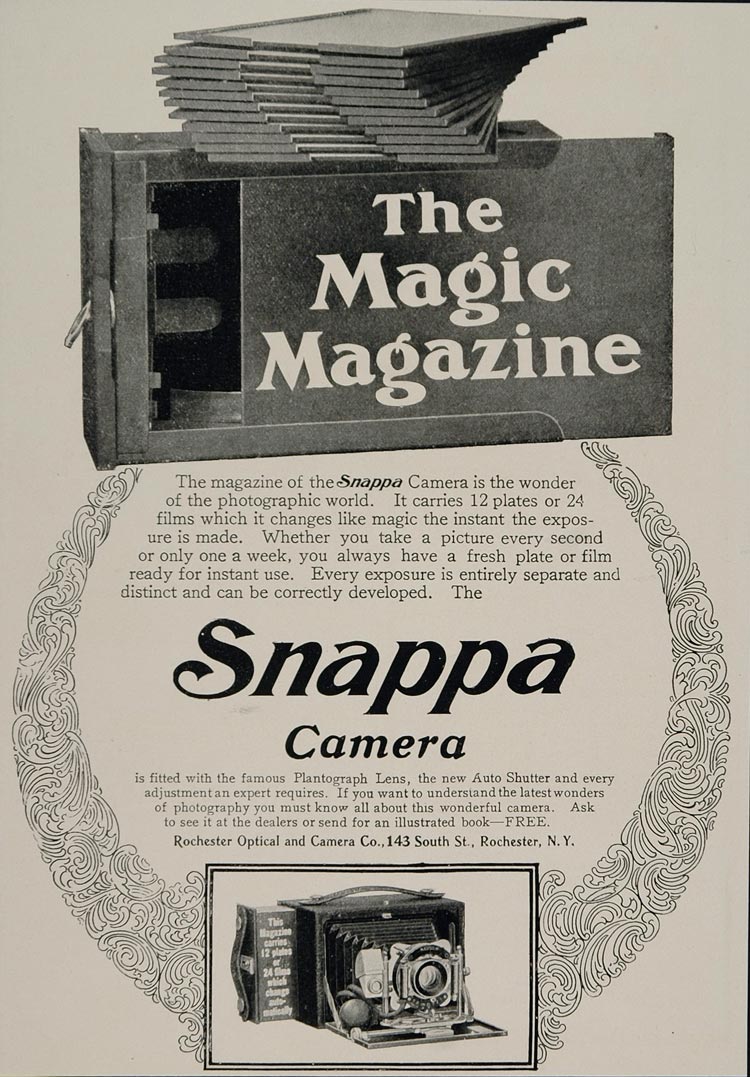 1902 Vintage Ad Snappa Camera Magic Magazine Rochester - ORIGINAL CL1