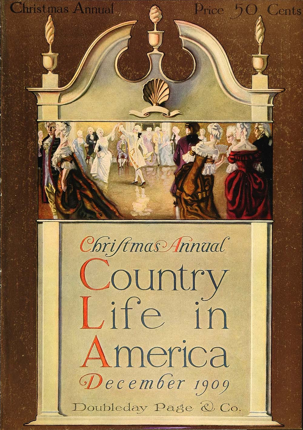 1909 Country Life in America COVER Dec. Christmas Dance - ORIGINAL CL2