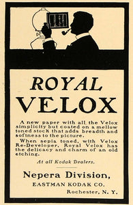 1924 Ad Royal Velox Kodak Re-Developer Nepera Paper - ORIGINAL ADVERTISING CL4