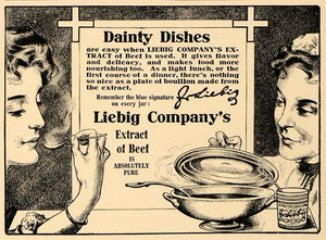 1907 Ad Liebig Beef Extract Dainty Dishes Soup Broth - ORIGINAL ADVERTISING CL4