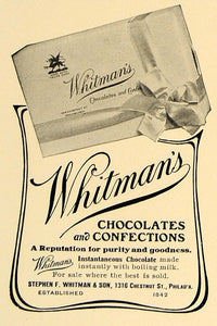 1907 Ad Stephen F. Whitman's Chocolates Confections - ORIGINAL ADVERTISING CL4
