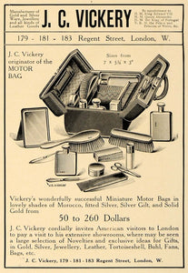 1907 Ad J.C. Vickery Miniature Motor Bag Sizes Pricing - ORIGINAL CL4