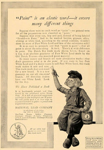 1907 Ad National Lead Paint Pure White Dutch Boy - ORIGINAL ADVERTISING CL4