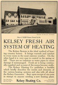 1907 Ad Kelsey Heating Homes Turner Kilian Architects - ORIGINAL ADVERTISING CL4