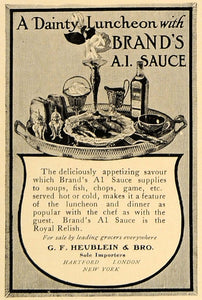 1907 Ad Brand's A1 Sauce G F Heublein Silver Platter - ORIGINAL ADVERTISING CL4