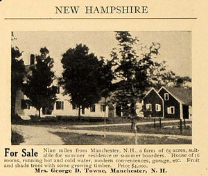 1913 Ad George D. Towne Manchester New Hampshire Farm - ORIGINAL ADVERTISING CL4
