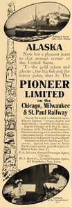 1913 Ad Pioneer Limited Train Midwest Railway FA Miller - ORIGINAL CL4