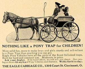 1907 Ad Eagle Carriage Pony Trap Drawn Children Ohio - ORIGINAL ADVERTISING CL4