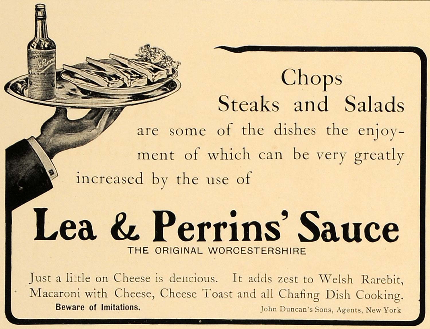 1907 Ad Lea & Perrins Worcestershire Sauce John Duncan - ORIGINAL CL4