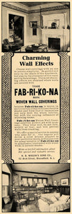 1906 Ad Fab-Ri-Ko-Na Woven Wall Coverings H.B. Wiggins - ORIGINAL CL4