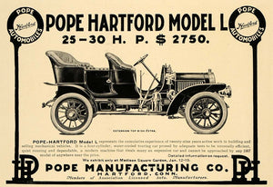 1906 Ad Pope Hartford Model L Antique Vintage Vehicle - ORIGINAL ADVERTISING CL4