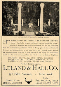 1907 Ad Leland Hall Garden Landscape Architect Leavitt - ORIGINAL CL4