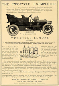 1906 Ad Elmore Engine Tour Car Automobile Clyde Ohio - ORIGINAL ADVERTISING CL4