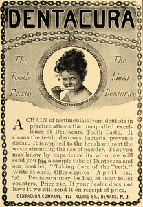 1906 Ad Dentacura Tooth Paste Child Brushing Newark NJ - ORIGINAL CL4